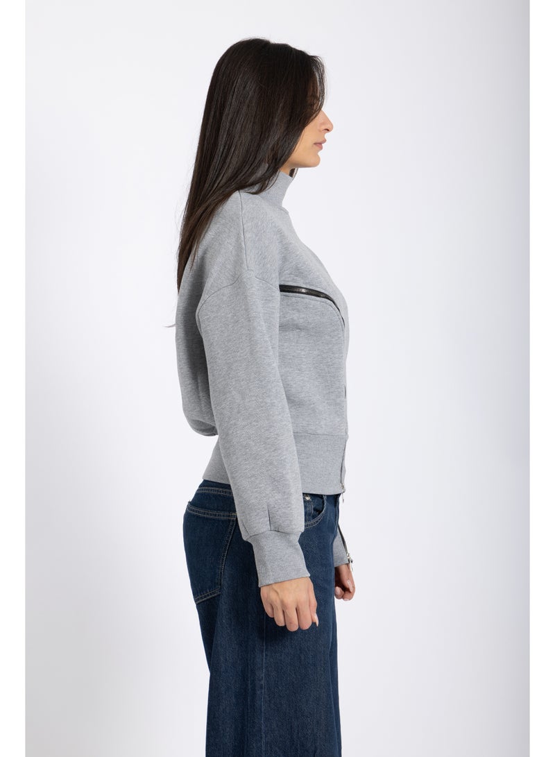 AMICI Double-zipper sweater Grey - Image 2
